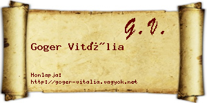 Goger Vitália névjegykártya